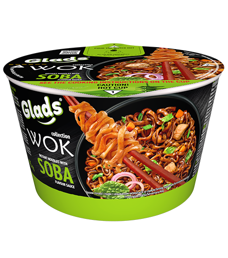 Glads WOK nuudlid «Soba» maitsestatud kastmega